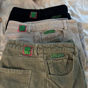 Empyre Black and Gray & green baggy skater cords unisex